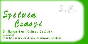 szilvia csaszi business card